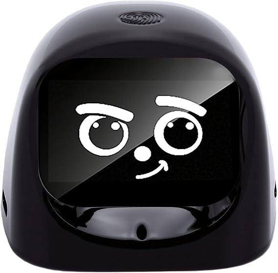 AI Desktop Robot Companion, with 70+ Animated Expressions and Interactive Touch Control for Car Desk (Black)
