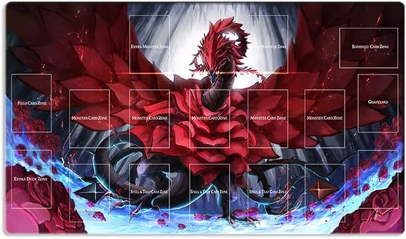 Playmat Black Rose Dragon TCG CCG OCG Trading Card Game Mat Mpose Pad + Free Bag