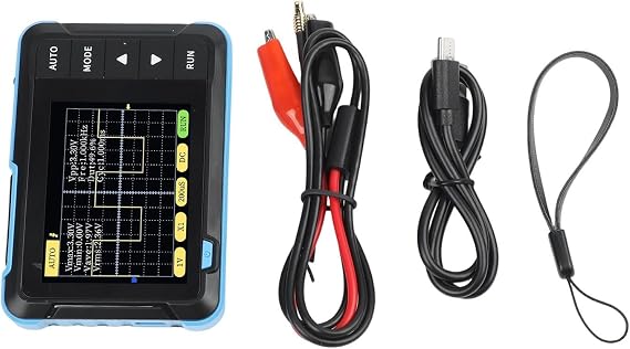 DSO152 Handheld Digital Oscilloscope 200kHz 2.5MSa/s 2.8" LCD, One-Button Auto Mode, 400V Input, Portable for Education & Maintenance(Standard)