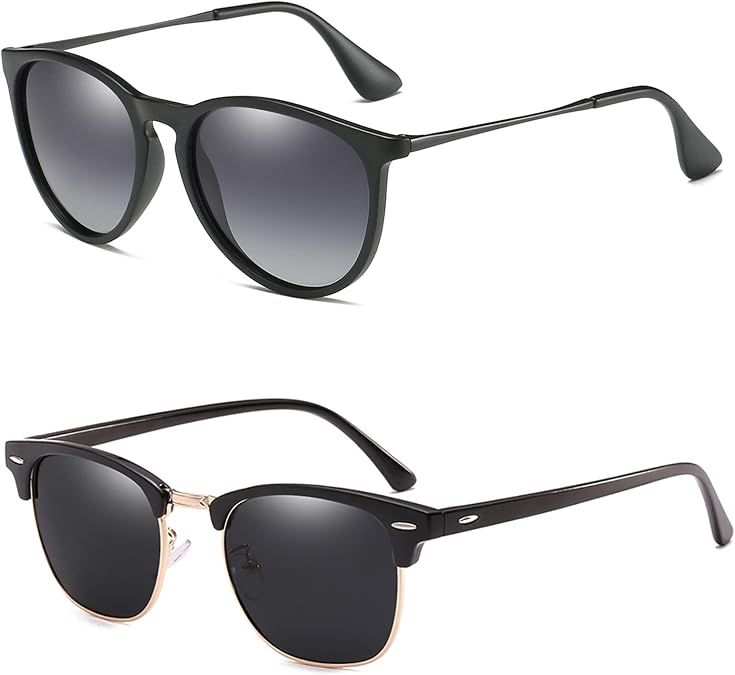 Round Polarized Sunglasses for Women Men Retro Womens Sunglasses