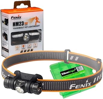 EdisonBright Fenix HM23 V2 300 Lumen LED Headlamp for Camping/Hiking Kids/Children Battery Carry case