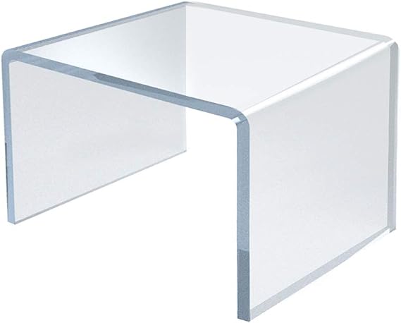 Azar Displays 515330 2" Square Acrylic Riser, clear (4 Pack)