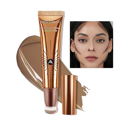 Anglicolor Vegan Cruelty-Free Cream Contour Stick with Cushion Applicator - 12ml Lightweight Smooth Liquid Bronzer, Long-Lasting Contour Wand, Sculpting & Defining04#FAIRLIGHT Shade for