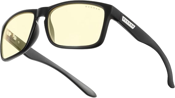GUNNAR Gaming Glasses - Intercept Onyx Amber Lens - Blue Light Blocking Relieve Dry Eye