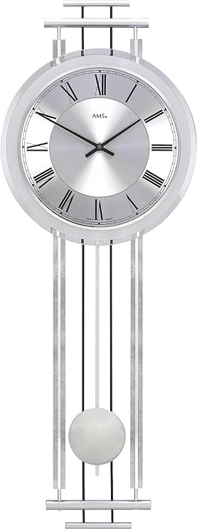 AMS 7018 Pendulum Clock Wall Clock with Westminster Hammer Mechanism and Bim Bam Hammer Mechanism