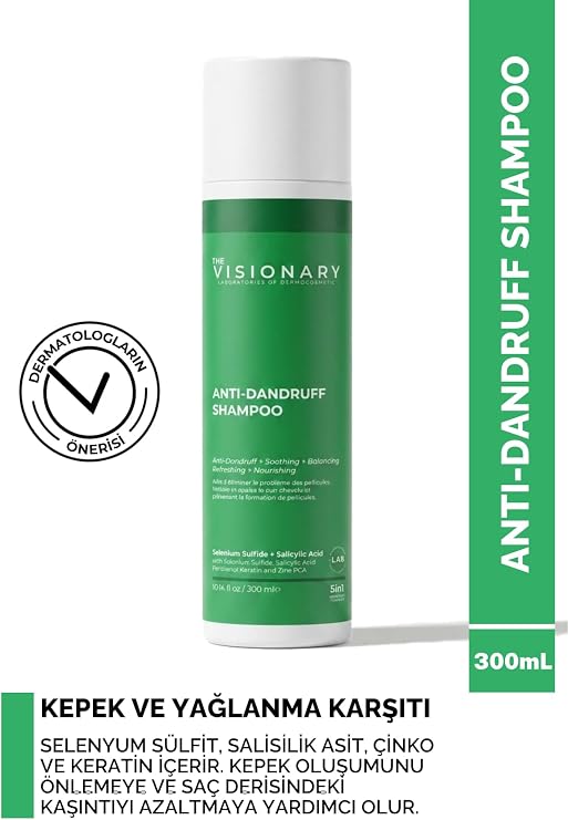 The Visionary Selenyum Sülfit, Salisilik Asit ve Keratin içeren Kepek ve Yağlanma Karşıtı Şampuan 300 mL