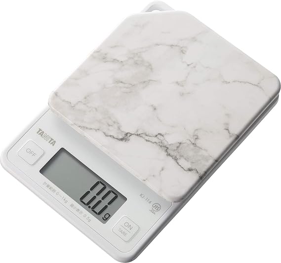 Tanita KJ-114 SWH Cooking Scale, Kitchen Scale, Cuisine, Digital, 1kg 2.2 lbs., Weighs in 0.5g 0.02 oz Units, 1-Second Start-up, 1-Second Weighing, Stone White, Perfect Measurements Instantly