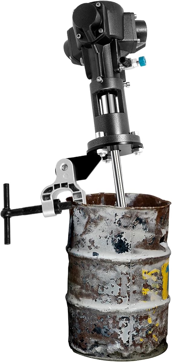 50 Gallon Pneumatic Paint Mixer, 1/2HP Automatic Pneumatic Mixer w/304 Stainless Steel Blade, Paint Shaker Air Agitator Ink Coating Mixing Tool, 50-2000RPM Speed, Tank Barrel Clip Bracket