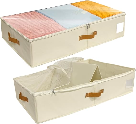 Under Bed Storage Boxes With Lids, PP Side Panels & Base Panel, 80*40*15cm
