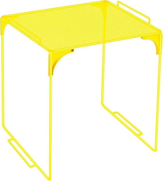 Demonwer Locker Organizer Shelf Yellow Stackable Extra Locker Shelf Storage Cabinet Accessories for School Office Home Gym Supplies
