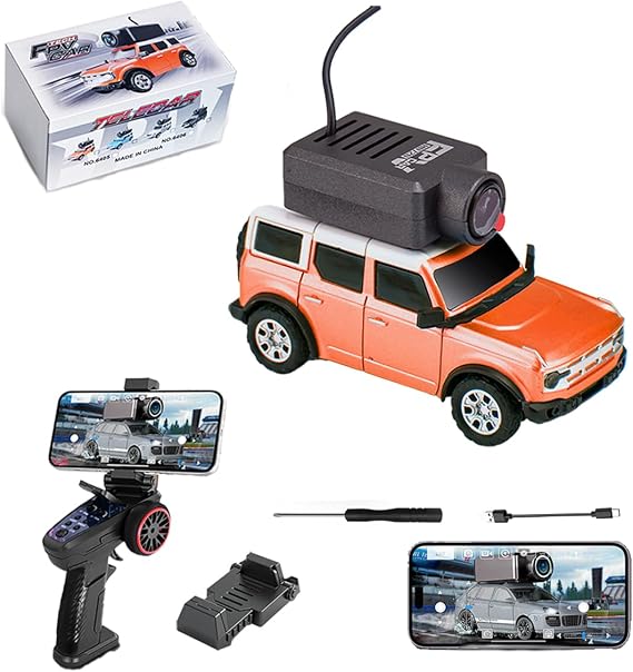 WL 1/64 Scale Full Proportional FPV Mini RC Car with APP Auto-Pairing, WiFi Module Control, Camera (RTR Version/Blue)
