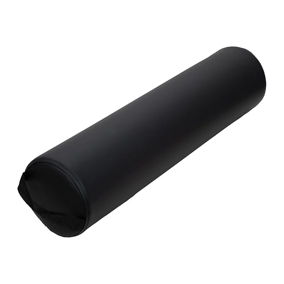 ForPro Full Round Bolster Pillow, Black, Oil and Stain-Resistant, for Massage and Yoga, 6 R x 26 L