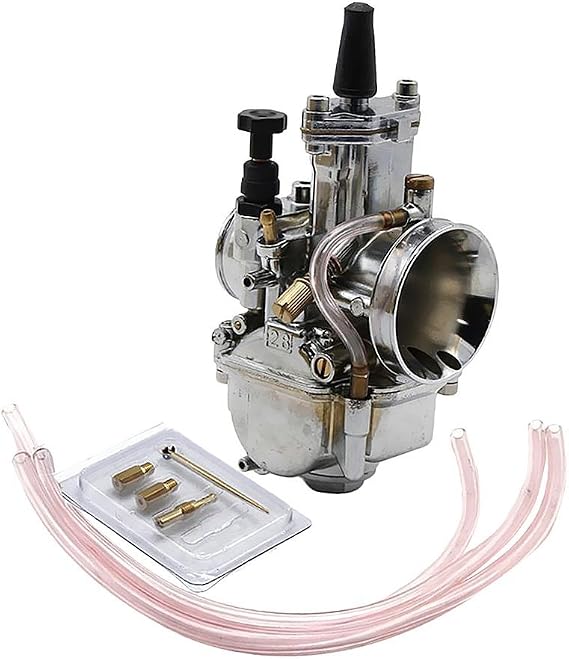 Silver 28mm Carburetor for Keihin Koso OKO PWK 28mm Carb With Power Jets Fit Race Scooter (28mm)