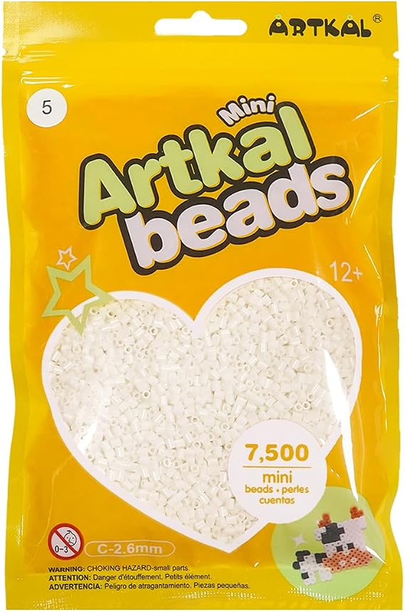 ARTKAL Mini Fuse Beads 7500 Pcs Melty Beads (White)