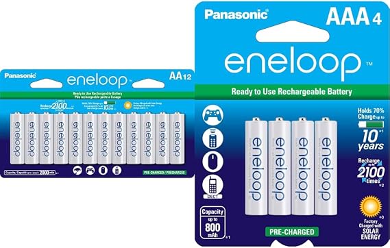 Eneloop Panasonic AA and AAA 2100 Cycle Ni-MH Pre-Charged Rechargeable Batteries 16-Battery Pack
