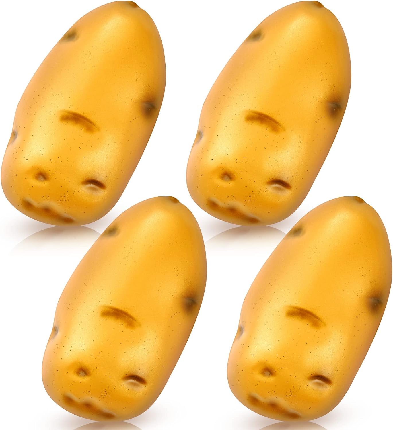 4 Packs Potato Stress Toy Random Stuff Funny Stress Toys Relief Food Toys PU Fake Potato Fidget Vegetable Toy Elastic Relief for Women Men Anxiety Releasing Daily Relieving