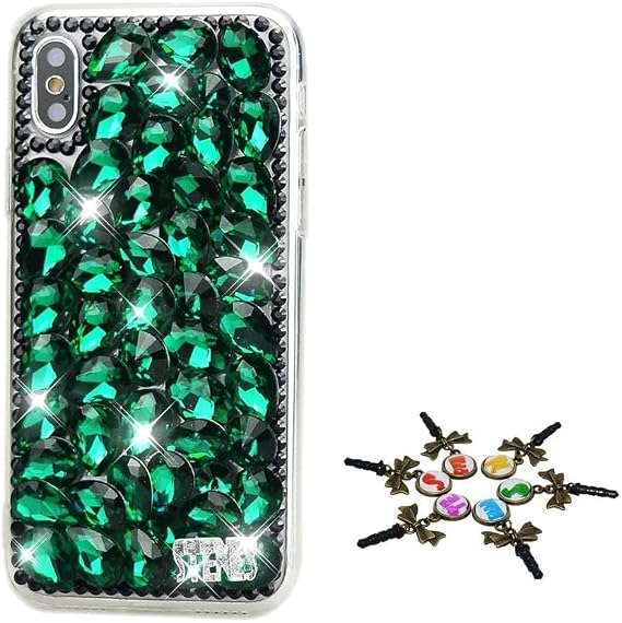 Sparkle Glitter Case Compatible with Moto Razr Plus 2025 - Stylish - 3D Handmade Bling Pretty Rhinestone Rhinestone Crystal Diamond Design Girls Women Cover - Dark Green