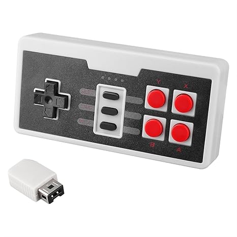 OSTENT Wireless Controller + Receiver Gamepad for Nintendo NES Mini Classic Edition Famicom Mini Console Color White