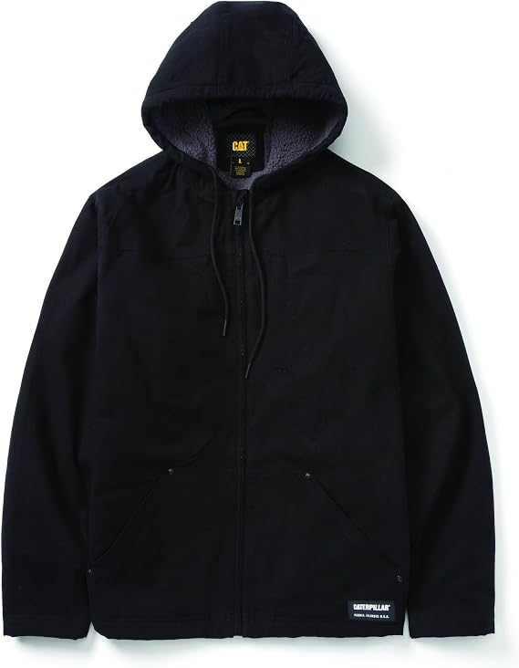 CAT Workwear Men's Caterpillar Hooded Sherpa Lined Zip Up Jacket