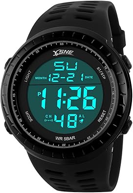 SNE Mens Digital Watch Sports Military Watches Waterproof Outdoor Chronograph Wrist Watches for Men with LED Back Ligh/Alarm/Date Simple Watch 1167