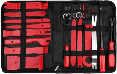 uxcell 23pcs Car Panel Door Audio Trim Removal Tool Kit Auto Clip Fastener Remover Pry Tool with Storage Bag