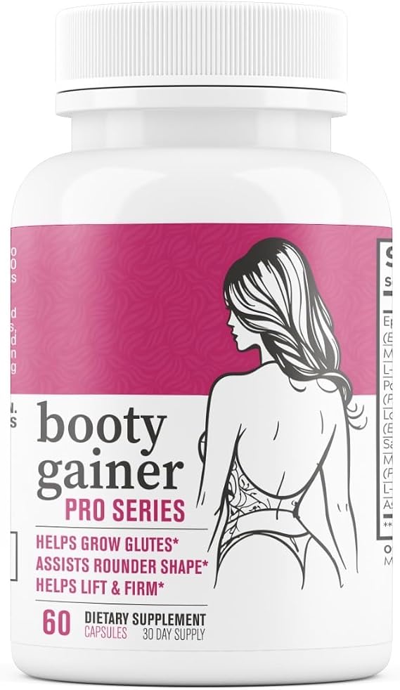 Booty Gainer Pro Series - Weight/Muscle Gainer for Women to Grow Thicker Booty & Larger Buttox | Helps Naturally Curve & Shape Body | Grow Rounder, Wider & Thicker Glutes - 60 Capsules