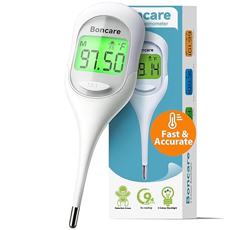 Boncare 9 Seconds Basal Body Thermometer for Ovulation (Rice-White)