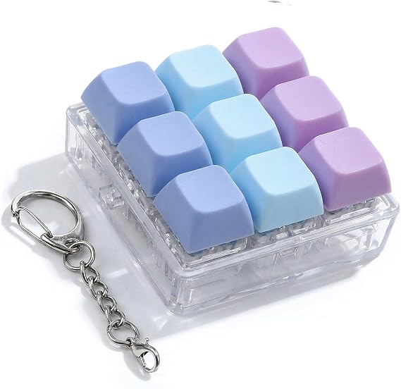 YUXIANLB Keyboard Fidget Tool Fidget Clicker Keyboard Keychain, Blue