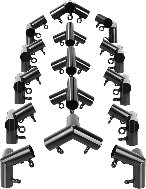 Aoneky 1 3/8'' Corner Canopy Fitting Couplers Kit, Fits 1" EMT 1" Galvanized Pipe 1-3/8" Fence Top Rail, Frame Carport Connectors (10 Leg)