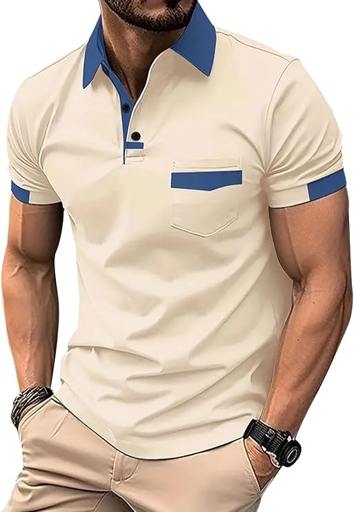Halfword Polo Shirts Short-Sleeve Men Golf Tee Pocket