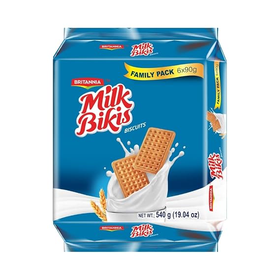 Britannia Milk Bikis Biscuits 19.04oz (540g) | Crunchy Milk Biscuits Kids Favorite Snack for Breakfast & Tea Time