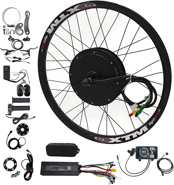 Ebike Conversion Kit 60A Controller, 48V-72V 20" 24" 26" 27.5" 29" 700C MTX39 Rear Wheel Conversion Kits with UKC1 Colour Display,Dropout 135mm