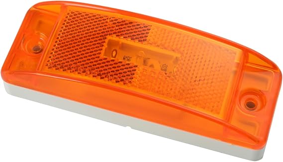 Grote 47073 Supernova Sealed Turtleback II LED Clearance Marker Light with Built-in Reflector and Male Pin - Amber