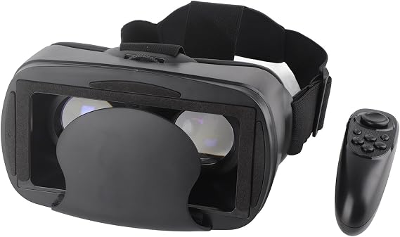 Sxhlseller 3D VR Glasses for Smartphone Blue Light Filter Remote Control 5-7 Inch Far-sighted to 800° 110° Field of View HD Lenses Adjustable