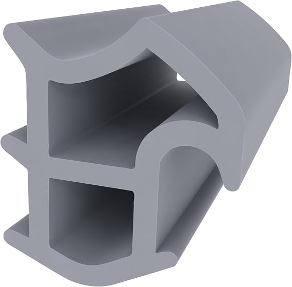 Steel Frame Seal for Vertical Groove - Grey 5 Metres Rubber Seal 16mm Width Door Seal Draught & Sound Insulation
