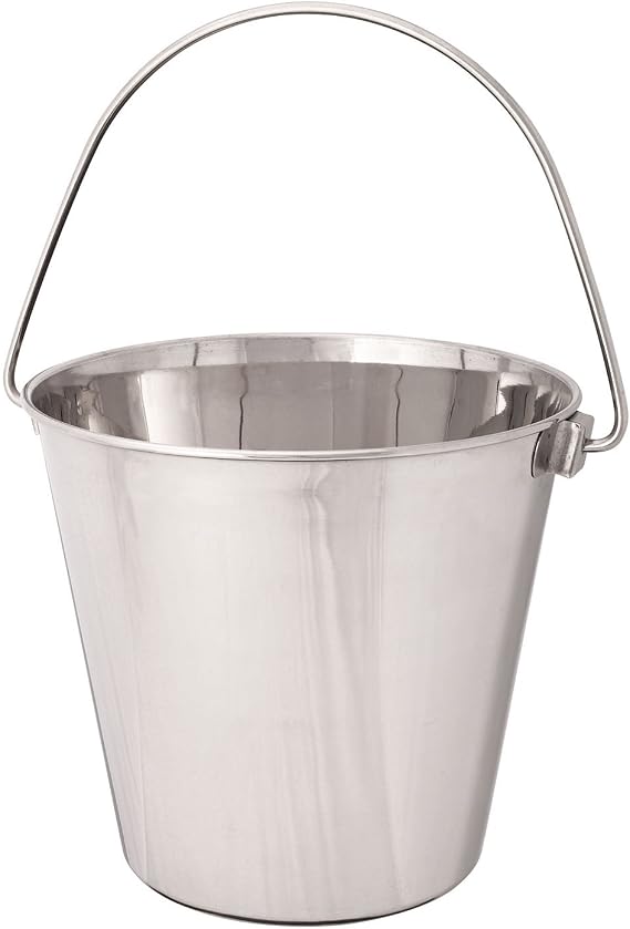 ProSelect Heavy Duty Stainless Steel Pails Durable Pails for Kennels and Farms - 934", 9-Quart
