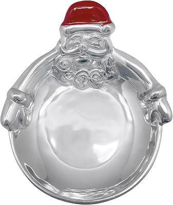 Mariposa Hugging Santa Candy Dish| Silver | Brillante | Gifts | Nut & Sauce Dish| Recycled Sandcast Aluminum | Handmade In Mexico