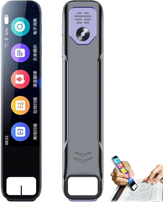 Ai Powered Smart Pen, Ai Pen with 134-Language Instant Translation, 3.69" HD Touch Scan Sense Pens, OCR Digital Reader with Bluetooth for Students & Business (1PC)