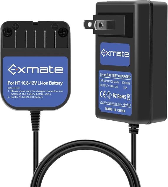 Exmate 10.8V-12V Li-ion Battery Charger Compatible with Hitachi BCL1015 329369 329370 329371 329389 331065 BCL1015S (Not for Ni-MH/Ni-Cd Battery)