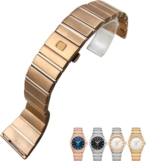 15mm 17mm 18mm 23mm 25mm Stainless Steel Watch Bands Folding Buckle Watch Strap,For Omega Double Eagle Constellation Bracelet