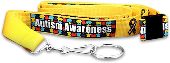 2 Pack Autism Ribbon Lanyard/Badge Holder - Lanyards for Autism Awareness Fundraising & Awareness Events