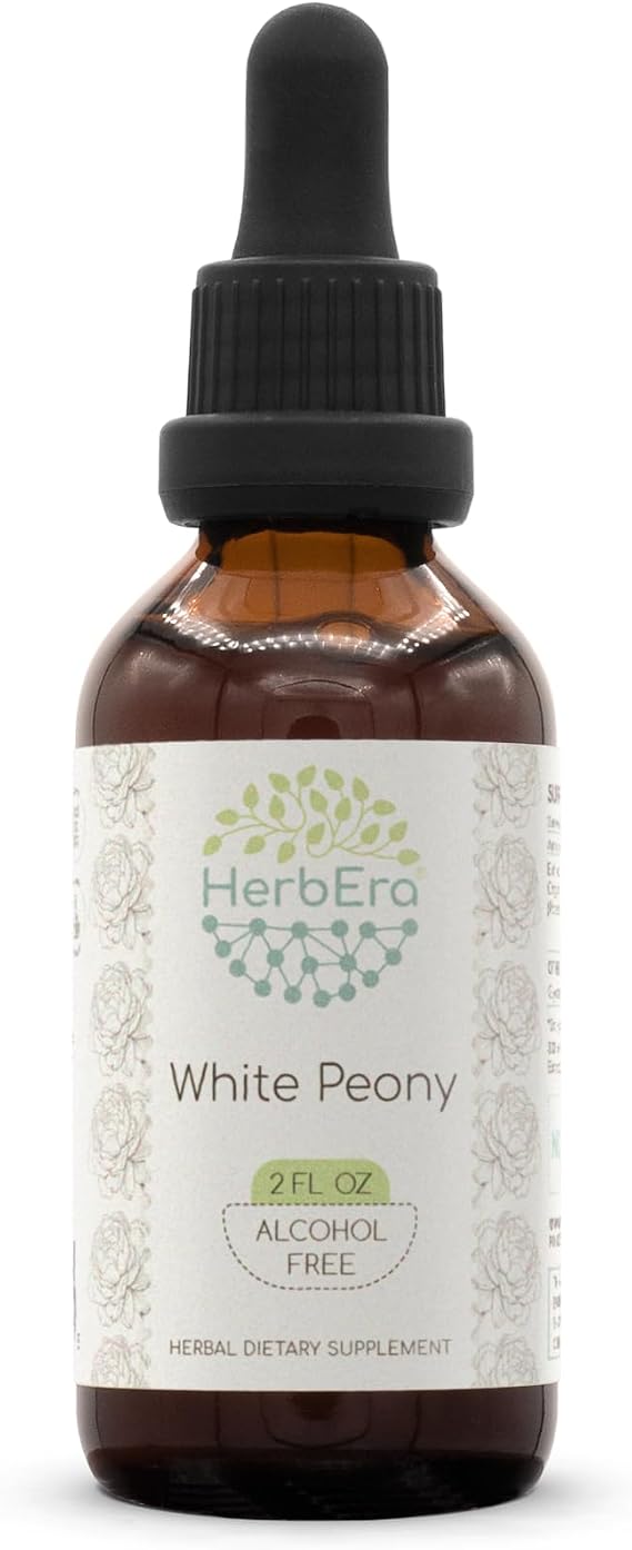 White Peony B60 Alcohol-Free Herbal Extract Tincture, Concentrated Liquid Drops Natural White Peony (Paeonia Lactiflora) Dried Root (2 fl oz)