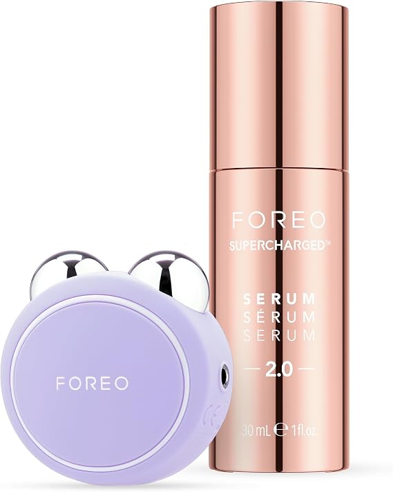FOREO BEAR Mini Mikro Akım Yüz Cihazı - Yüz Şekillendirme Aleti - Anında Yüz Germe - Sıkılaştırma ve Kontur - Çift Çeneyi Azaltma - İnvazif Olmayan - Yüz Bakım Ürünlerinin Emilimini Artırır - Lavanta