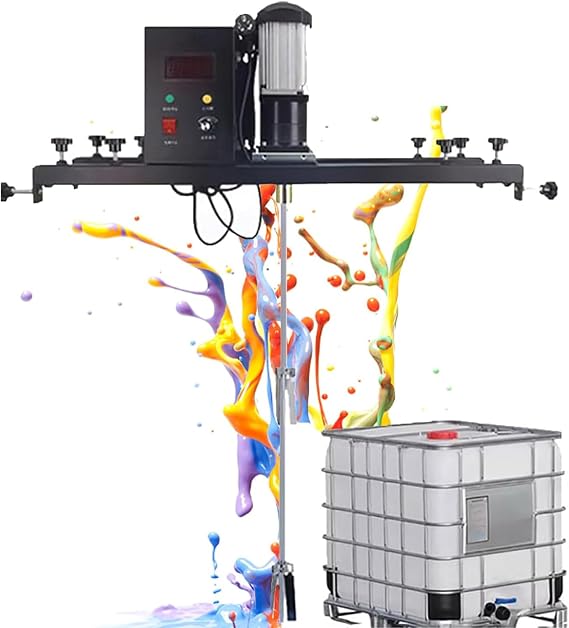 IBC Agitator 110V 980W Electric Tank Mixer Machine,IBC Paint Mixer,Commercial 1 Ton Paint Stirring Machine,Speed Adjustment from 0-3000 RPM, Stirring Capacity: 1000L