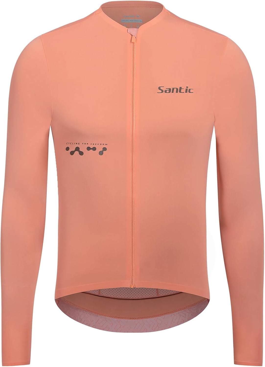 Santic Mens Cycling Jersey Long Sleeve Pro Bicycle Bike Shirt Full Zipper UPF 50 MTB Jersey with Pockets