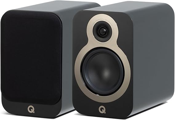 Q Acoustics 3030c Pair of Bookshelf Speakers - Two-way Reflex Enclosure, 5.5" Bass Driver, 2.3 cm Tweeter - Stereo Speakers/Passive Speakers for Home Theatre Sound System (Satin Black)