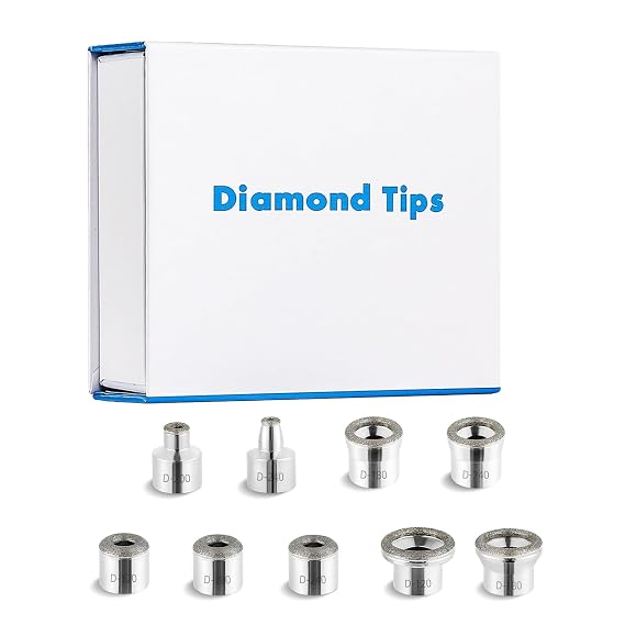 Diamond Dermabrasion Head, Microdermabrasion Accessories 9 Tips, Facial Replacements Dermabrasion Head Replacements Professional Microdermabrasion Tool