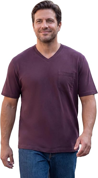 KingSize Shrink-Less Lightweight V-Neck Pocket T-Shirt