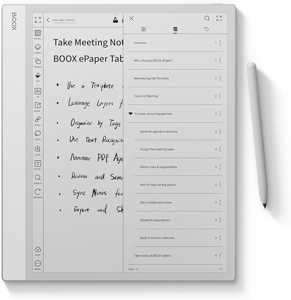 BOOX Tablet Note Max 13.3 No Frontlight B/W ePaper Notebook Carta 1300 300 PPI 6G 128G