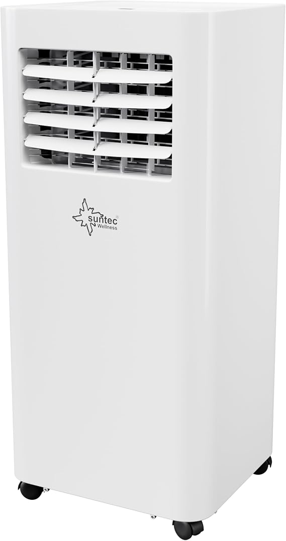 SUNTEC Mobiles Klimagerät COMFORT 7.0 Eco R290 – Klimaanlage mobil und leise mit Abluftschlauch – Kühler &amp; Entfeuchter für Räume bis 25 qm – Mobile Kühlung für Wohnung &amp; Büro – 7.000 BTU – 2.050 Watt